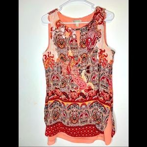 Sleeveless Dana Buchman flowy shirt Sz Large